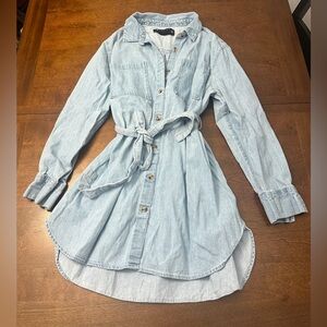 ASOS Denim Long Sleeve Shirt Dress